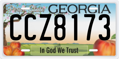 GA license plate CCZ8173
