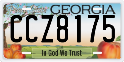 GA license plate CCZ8175