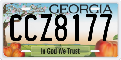 GA license plate CCZ8177