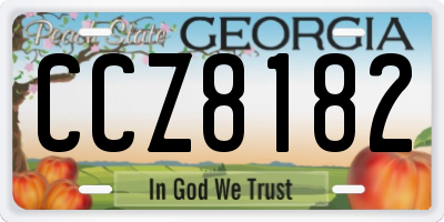 GA license plate CCZ8182