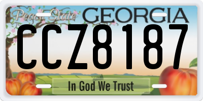 GA license plate CCZ8187