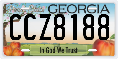 GA license plate CCZ8188