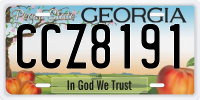 GA license plate CCZ8191