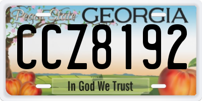 GA license plate CCZ8192