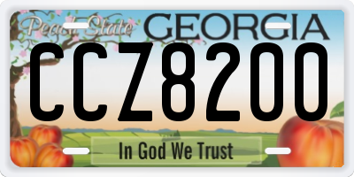 GA license plate CCZ8200