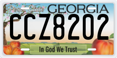 GA license plate CCZ8202