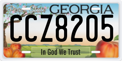 GA license plate CCZ8205