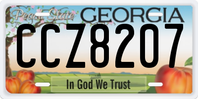 GA license plate CCZ8207