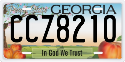 GA license plate CCZ8210