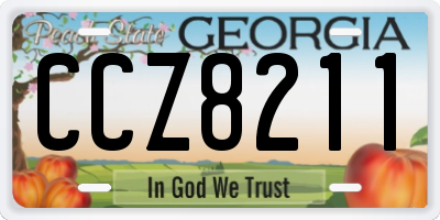 GA license plate CCZ8211