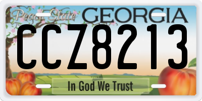 GA license plate CCZ8213
