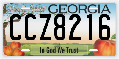 GA license plate CCZ8216