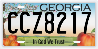 GA license plate CCZ8217