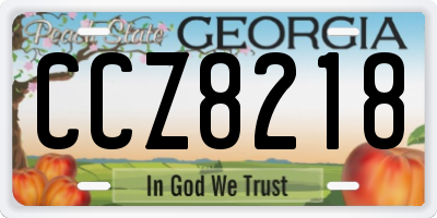 GA license plate CCZ8218