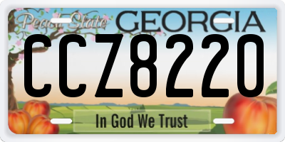 GA license plate CCZ8220