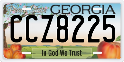 GA license plate CCZ8225