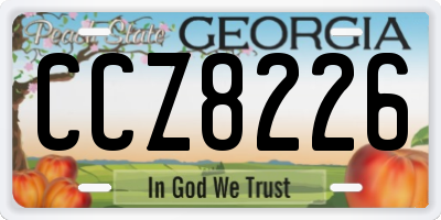 GA license plate CCZ8226