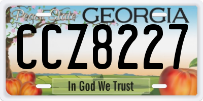 GA license plate CCZ8227