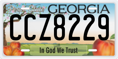 GA license plate CCZ8229