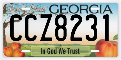 GA license plate CCZ8231