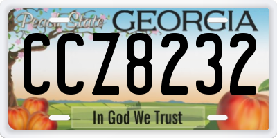 GA license plate CCZ8232