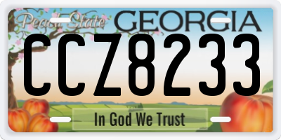 GA license plate CCZ8233