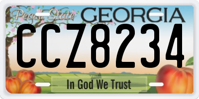 GA license plate CCZ8234