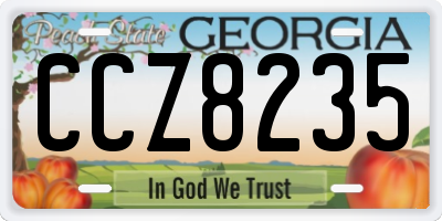 GA license plate CCZ8235