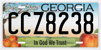 GA license plate CCZ8238