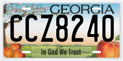 GA license plate CCZ8240
