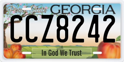 GA license plate CCZ8242