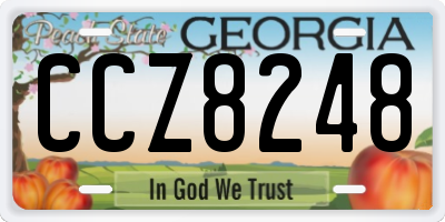 GA license plate CCZ8248