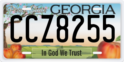 GA license plate CCZ8255