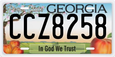 GA license plate CCZ8258