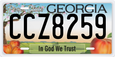 GA license plate CCZ8259