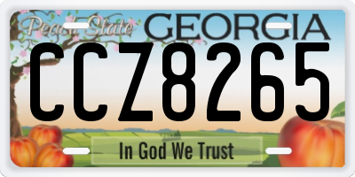 GA license plate CCZ8265