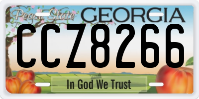 GA license plate CCZ8266