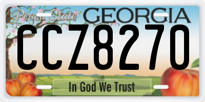 GA license plate CCZ8270
