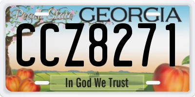 GA license plate CCZ8271