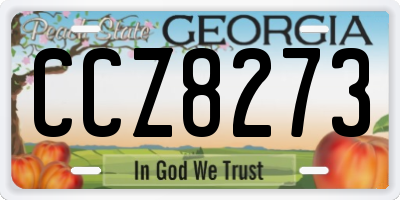 GA license plate CCZ8273