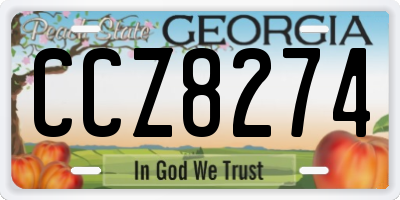 GA license plate CCZ8274