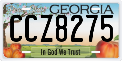 GA license plate CCZ8275