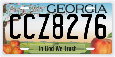 GA license plate CCZ8276