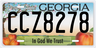 GA license plate CCZ8278