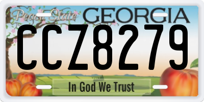 GA license plate CCZ8279