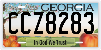 GA license plate CCZ8283