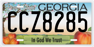 GA license plate CCZ8285