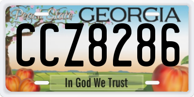 GA license plate CCZ8286