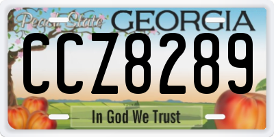 GA license plate CCZ8289
