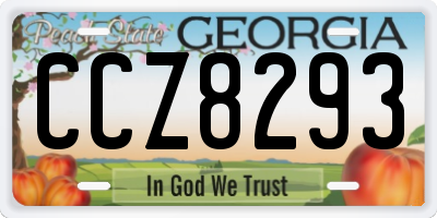 GA license plate CCZ8293